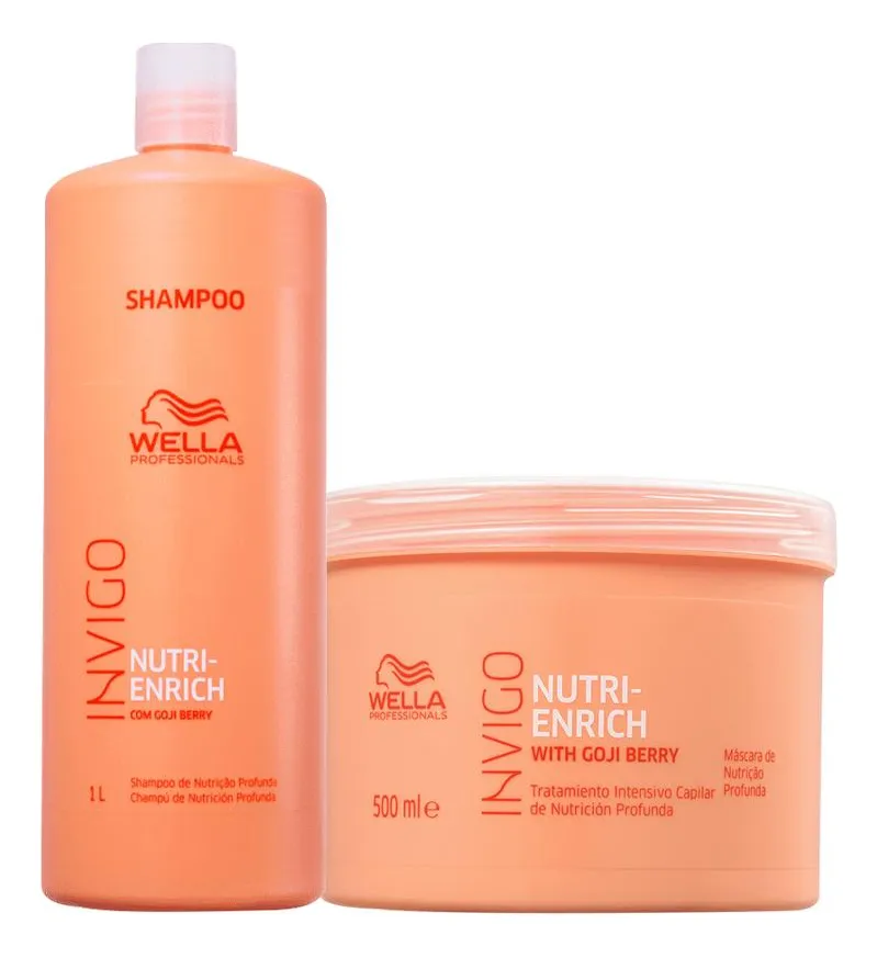 Kit Wella Nutri Enrich - Shampoo 1000 Ml + Máscara 500 Ml